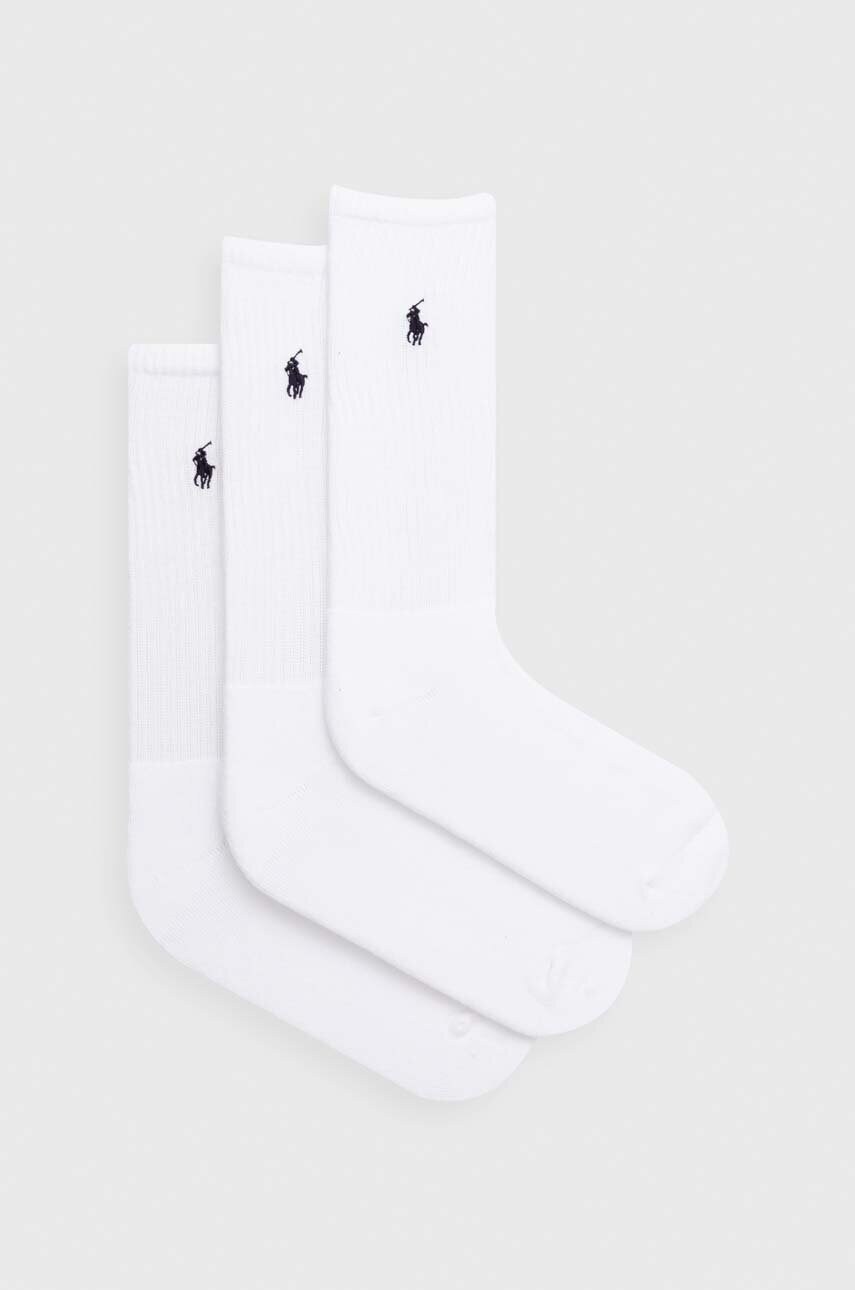 Levně Ponožky Polo Ralph Lauren 3-pack pánské, bílá barva, 449655211