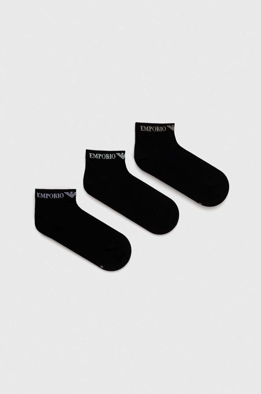 

Чорапи Emporio Armani Underwear (3 броя) в черно, Черен