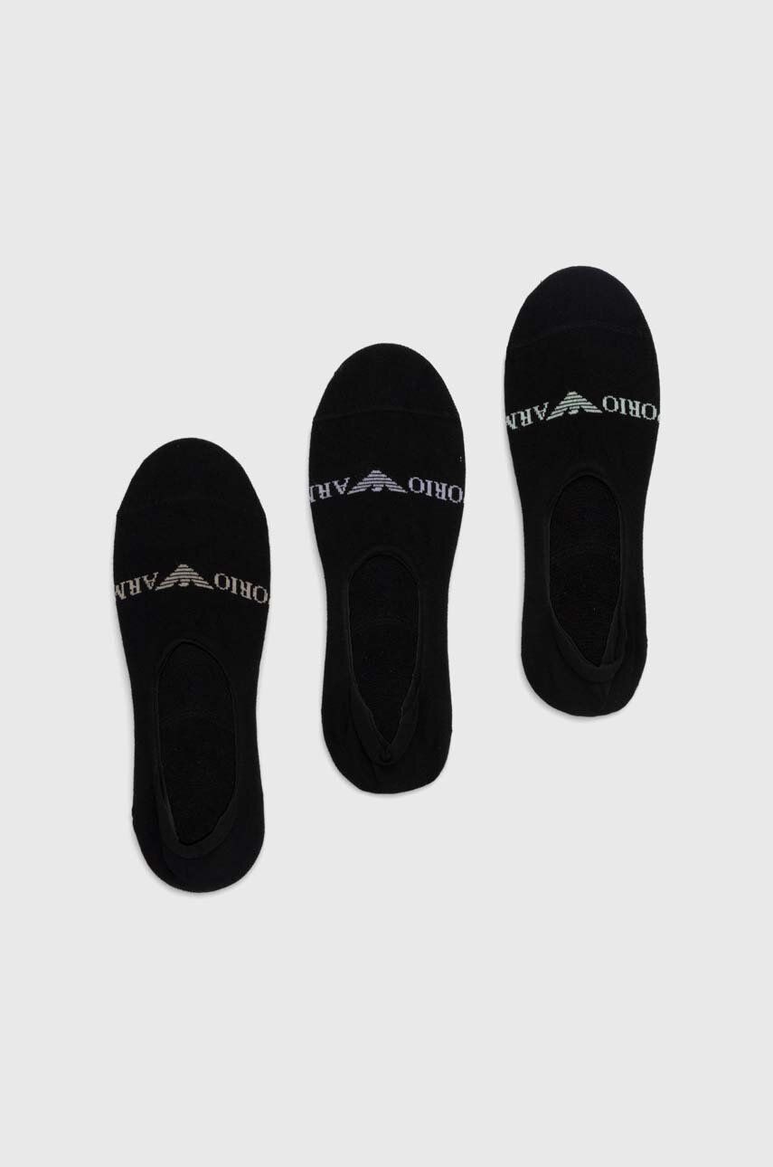 Levně Ponožky Emporio Armani Underwear 3-pack pánské, černá barva