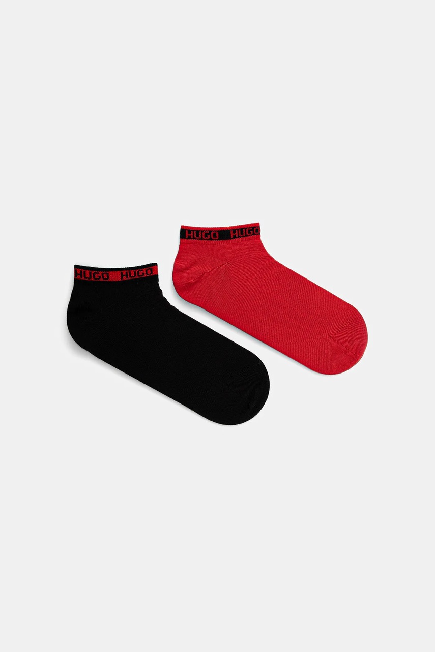 Levně Ponožky HUGO 2-pack pánské, červená barva, 50516394
