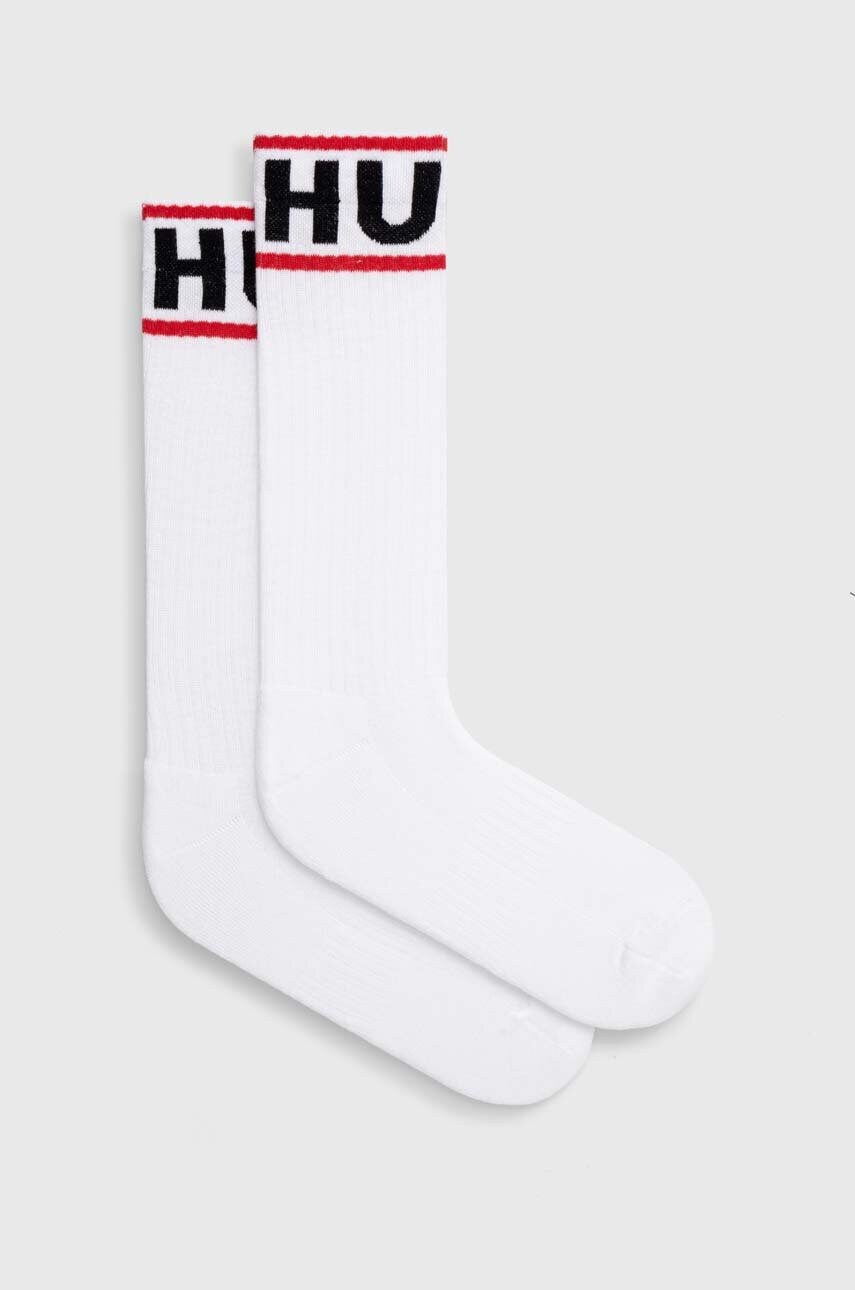 Levně Ponožky HUGO 2-pack pánské, bílá barva, 50516101