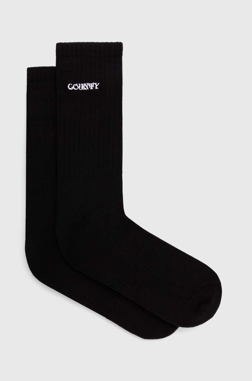 Marcelo Burlon șosete Manifesto Logo Shorts Socks bărbați, culoarea negru, CMRA015S24KNI0021001 Marcelo Burlon șosete Manifesto Logo Shorts Socks bărbați, culoarea negru, CMRA015S24KNI0021001