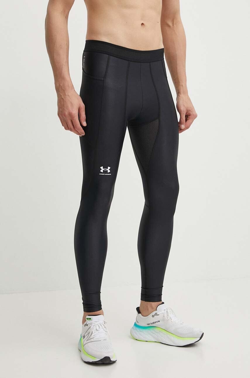 Under Armour leggins de antrenament Iso-Chill culoarea negru, neted Under Armour leggins de antrenament Iso-Chill culoarea negru, neted
