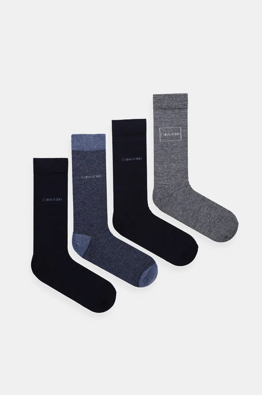 Levně Ponožky Calvin Klein 4-pack pánské, modrá barva, 701229430