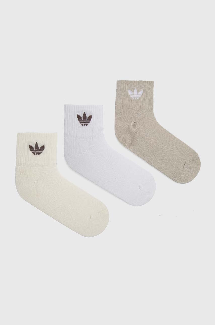 

Шкарпетки adidas Originals 3-pack колір бежевий