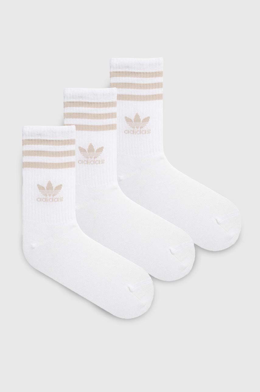 adidas Originals șosete 3-pack culoarea alb IW9269