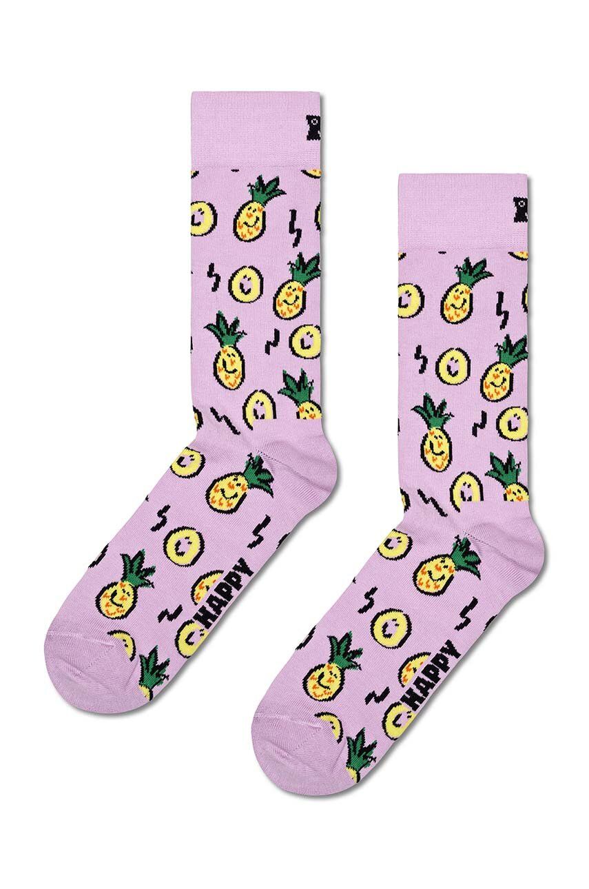Happy Socks sosete Pineapple Sock culoarea violet