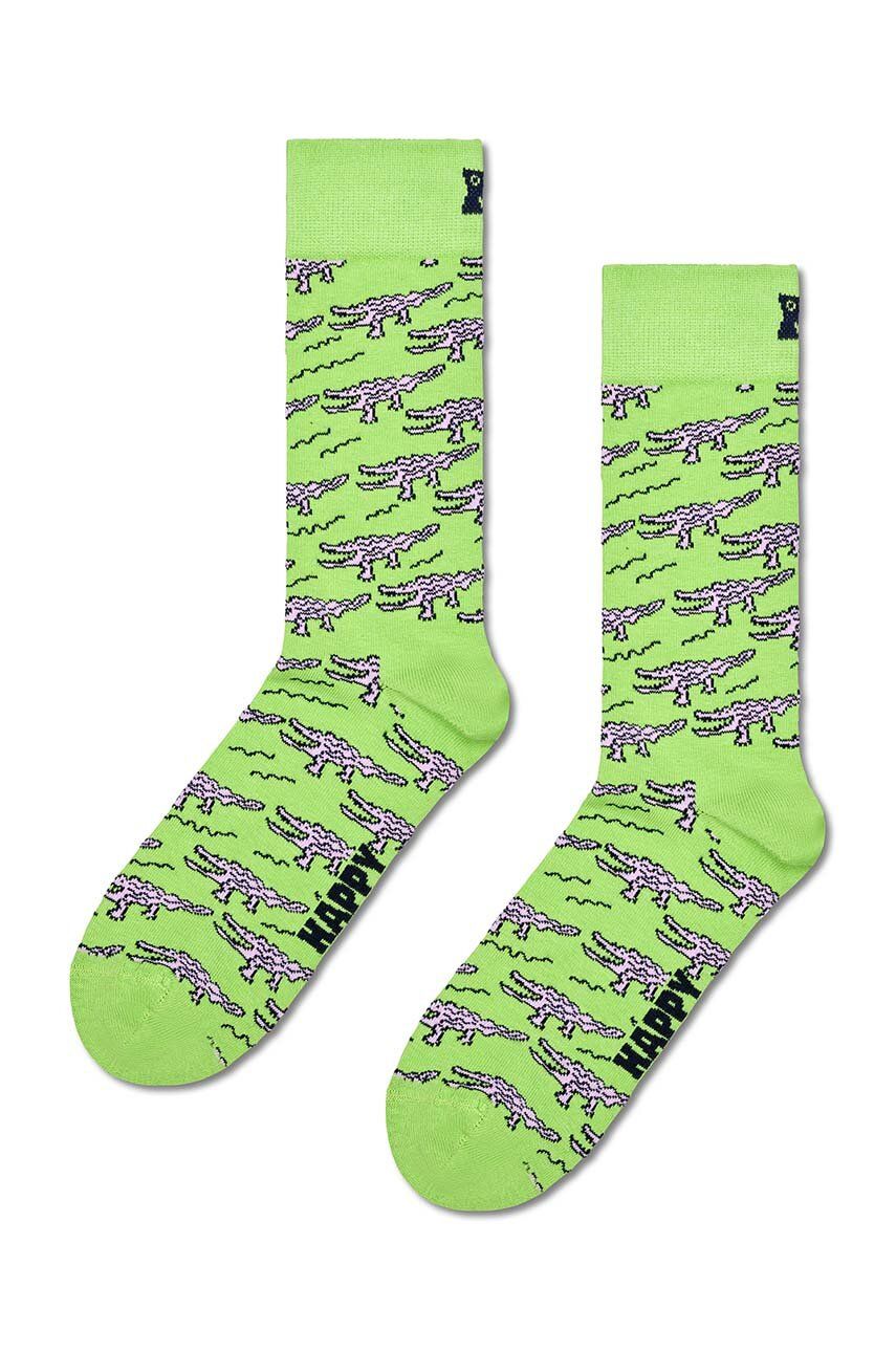 Happy Socks sosete Crocodile culoarea verde