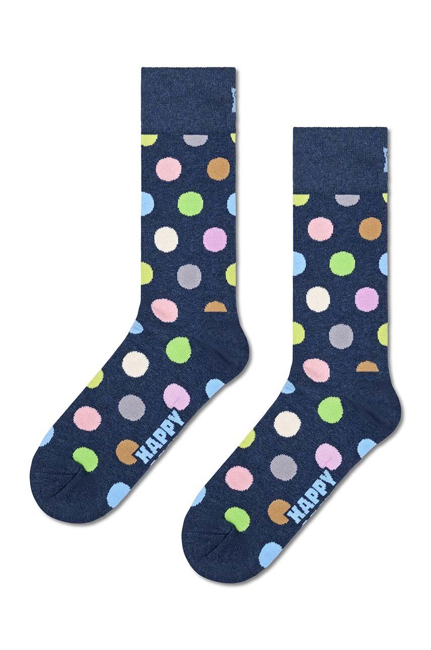 Happy Socks sosete Big Dot Sock culoarea albastru marin