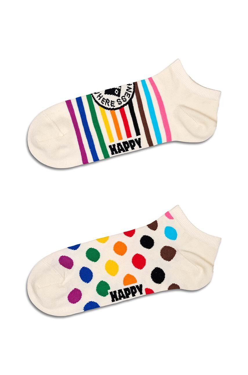 Happy Socks sosete Pride Low Socks 2-pack culoarea alb