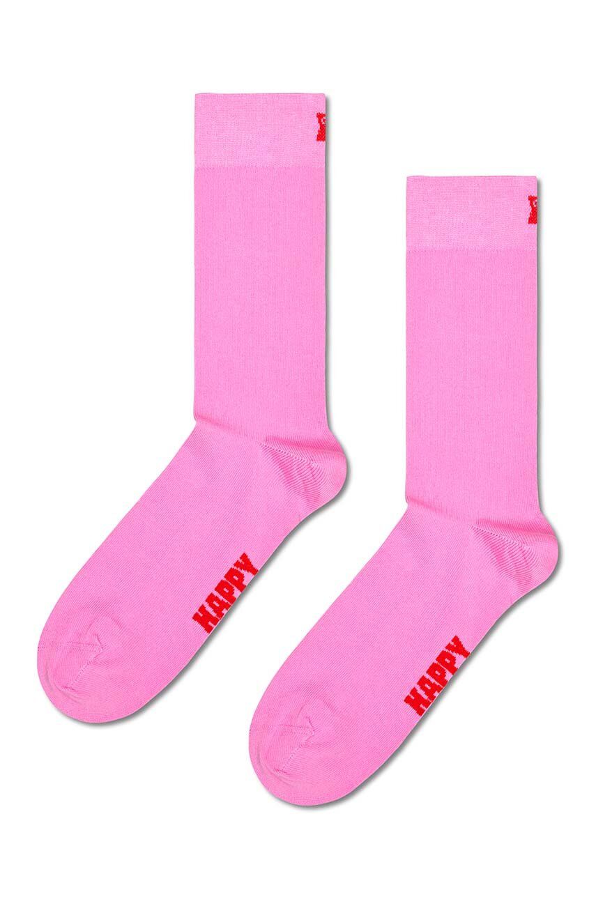 Happy Socks sosete Solid Sock culoarea roz