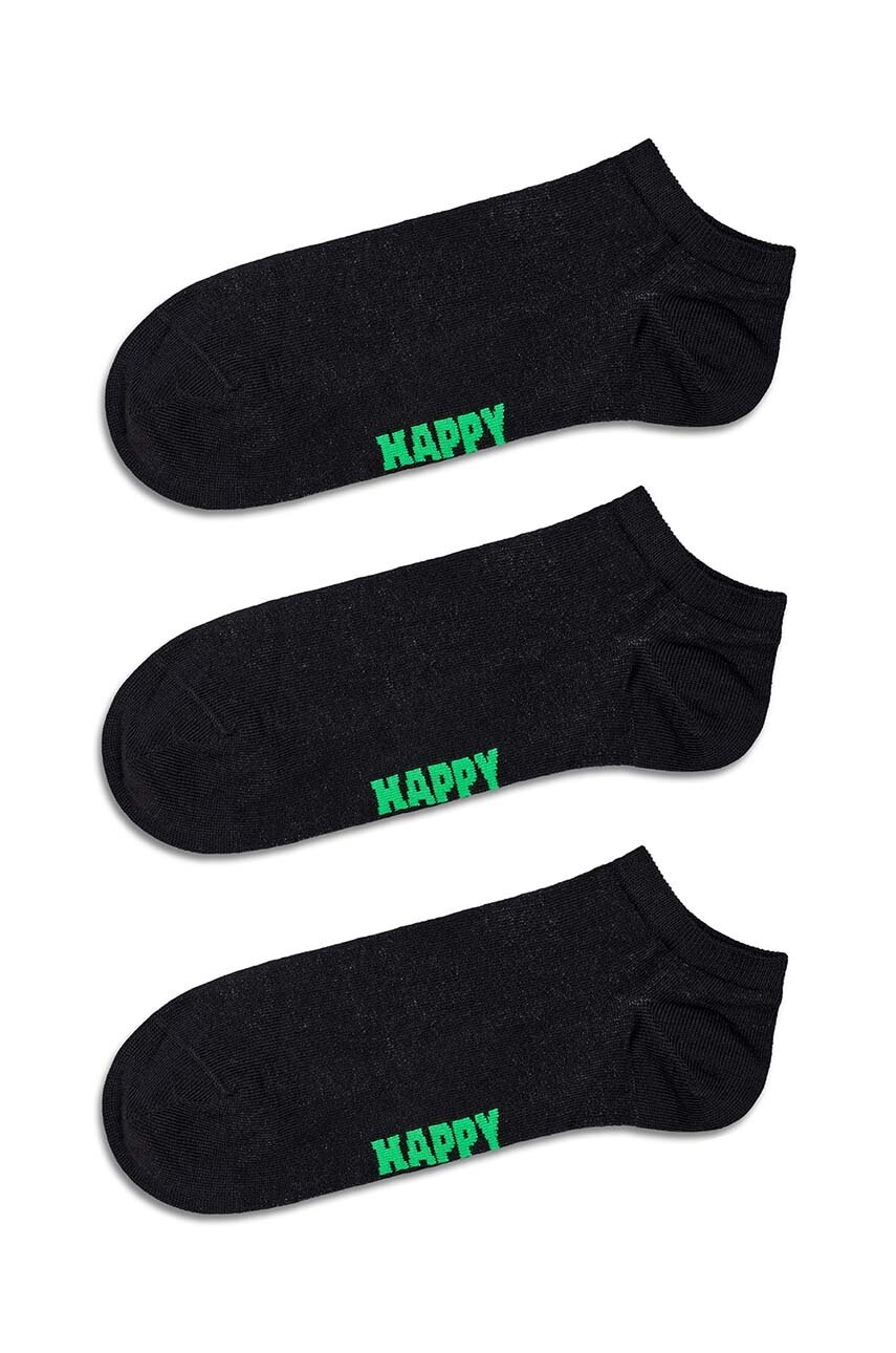 Happy Socks sosete Solid Low 3-pack culoarea negru