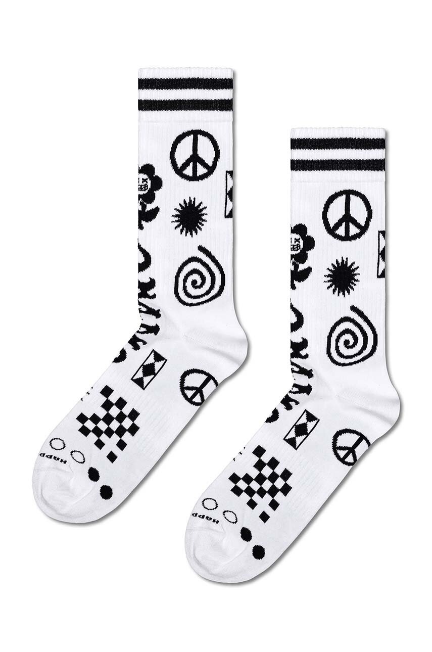 Happy Socks sosete Random Rave Sneaker culoarea alb