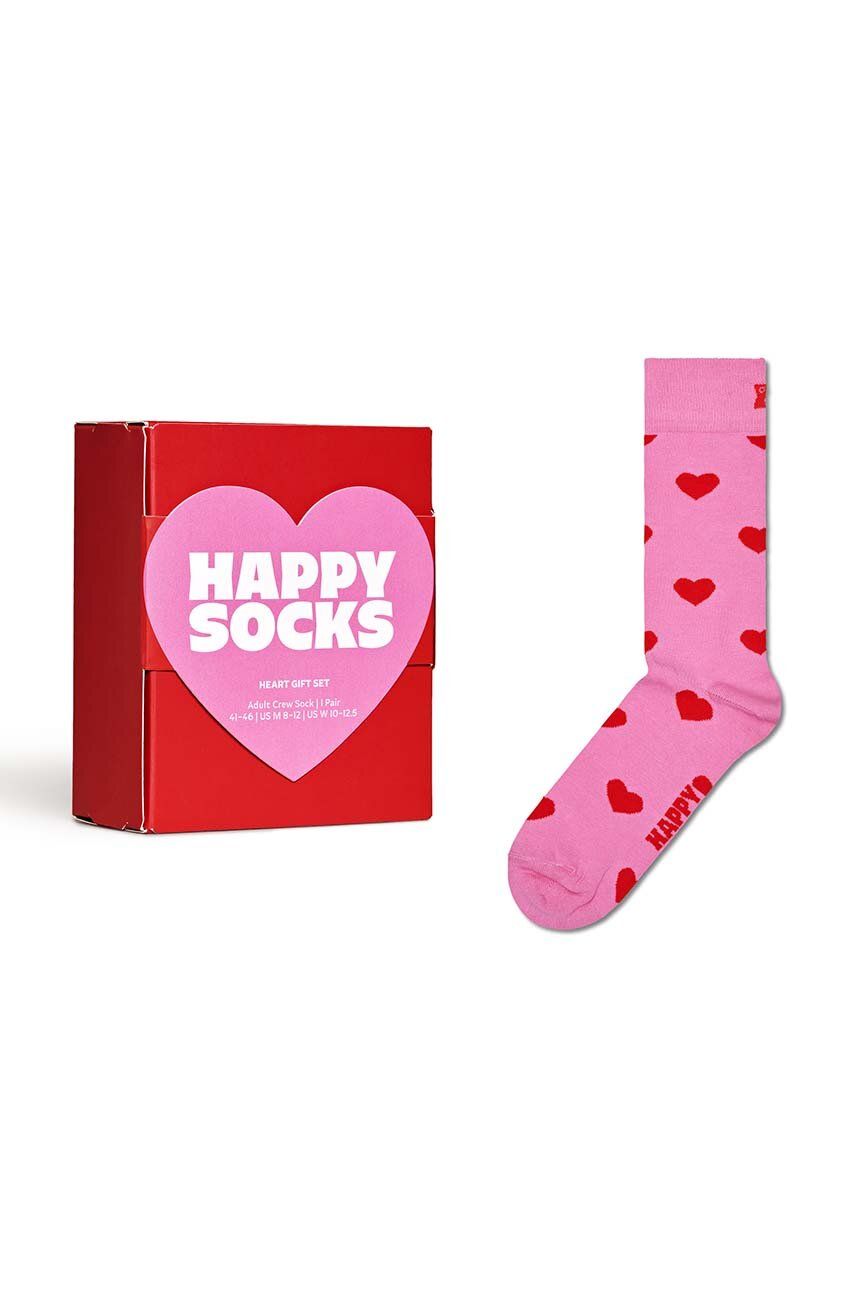 Happy Socks sosete Gift Box culoarea roz