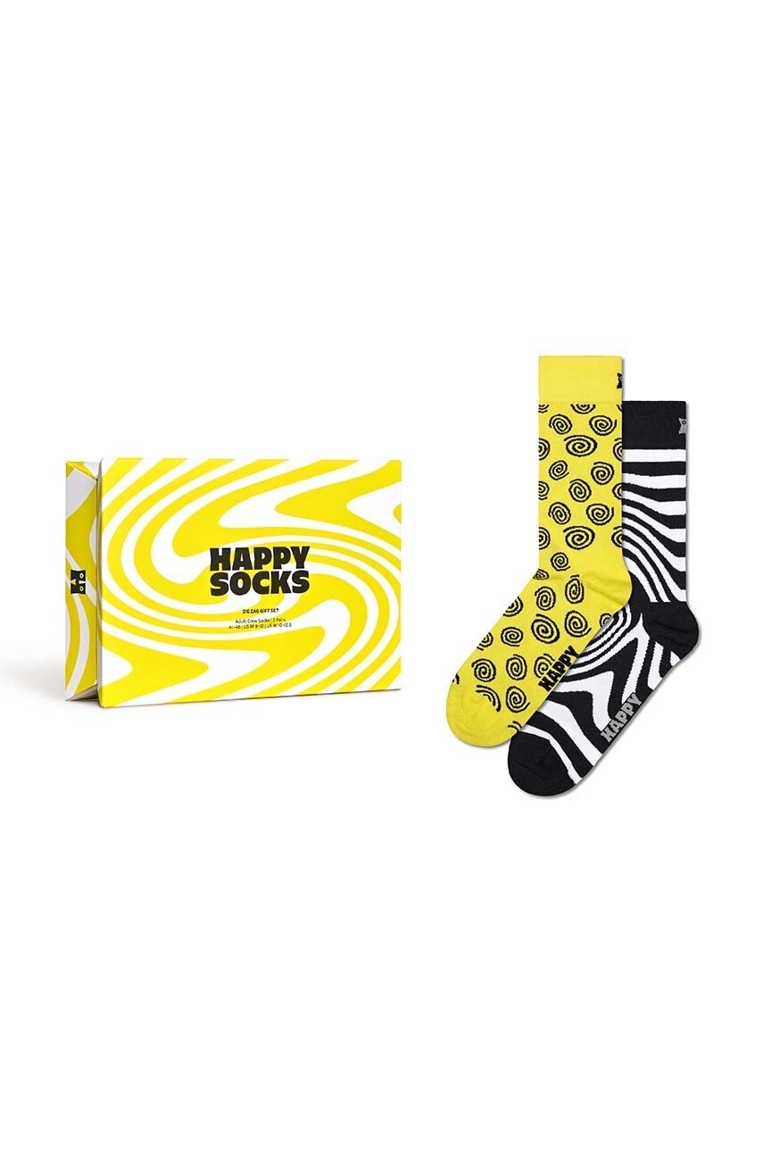 Happy Socks sosete Gift Box Zig Zag 2-pack