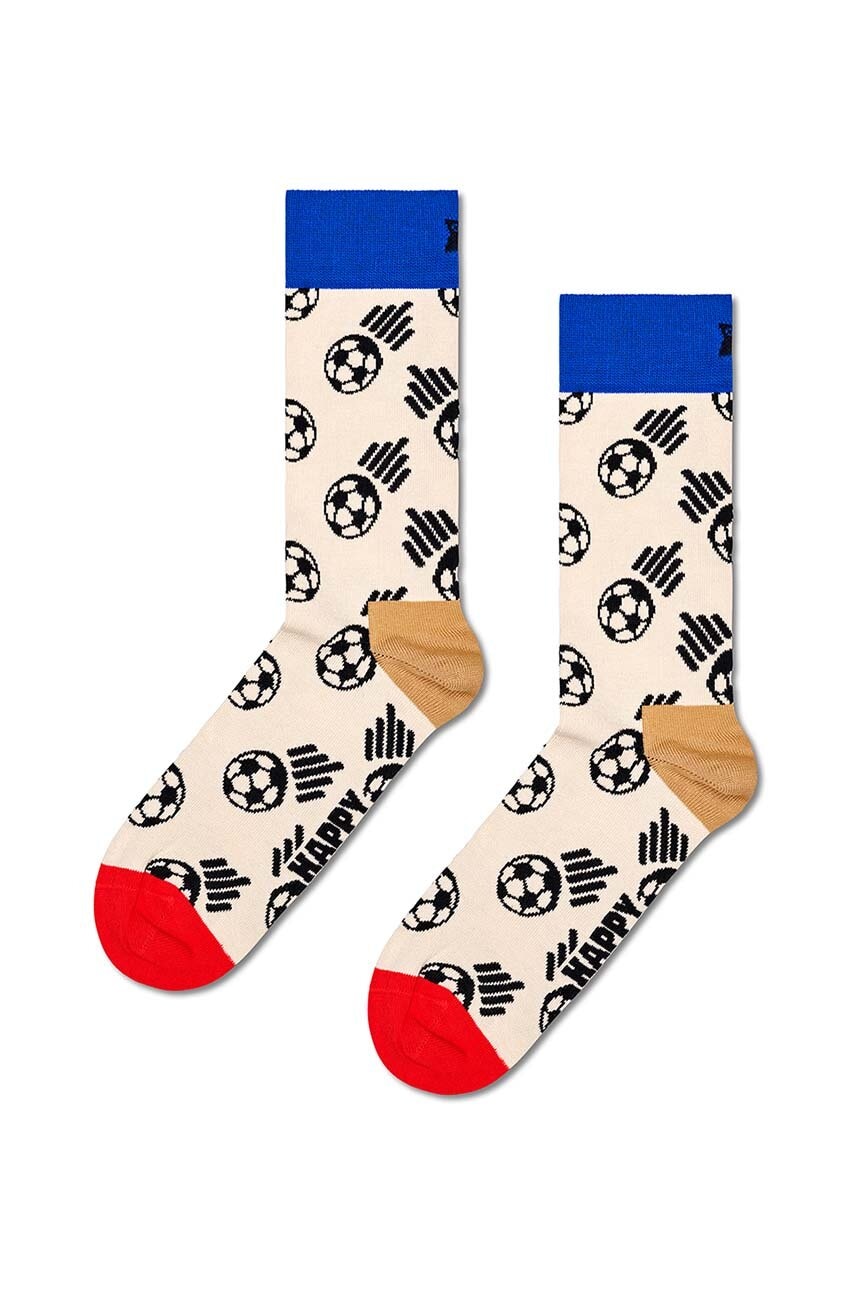 Happy Socks sosete Football Sock culoarea bej