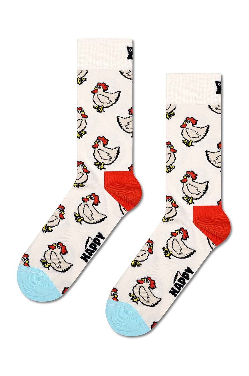Happy Socks sosete Rooster Sock culoarea alb