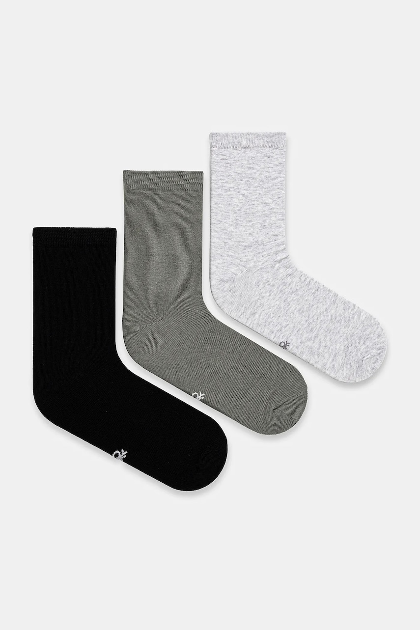 United Colors of Benetton sosete 3-pack culoarea gri, 6GRD2701M