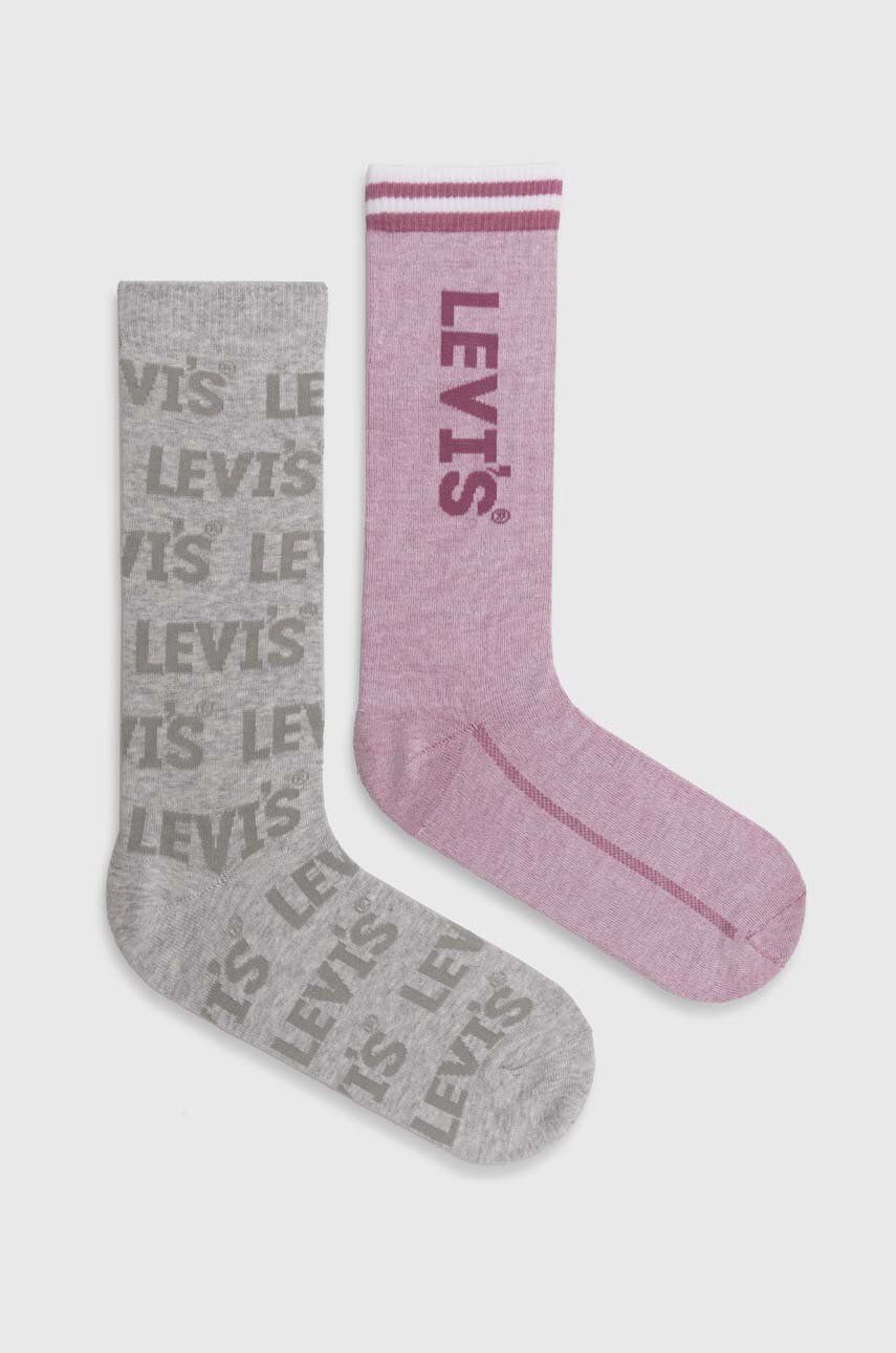 Levně Ponožky Levi's 2-pack růžová barva