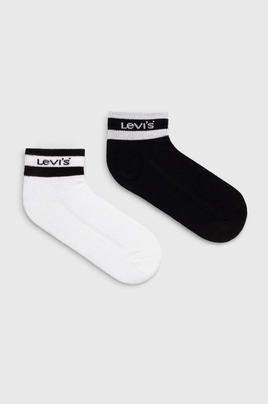 Levi\'s sosete 2-pack culoarea alb