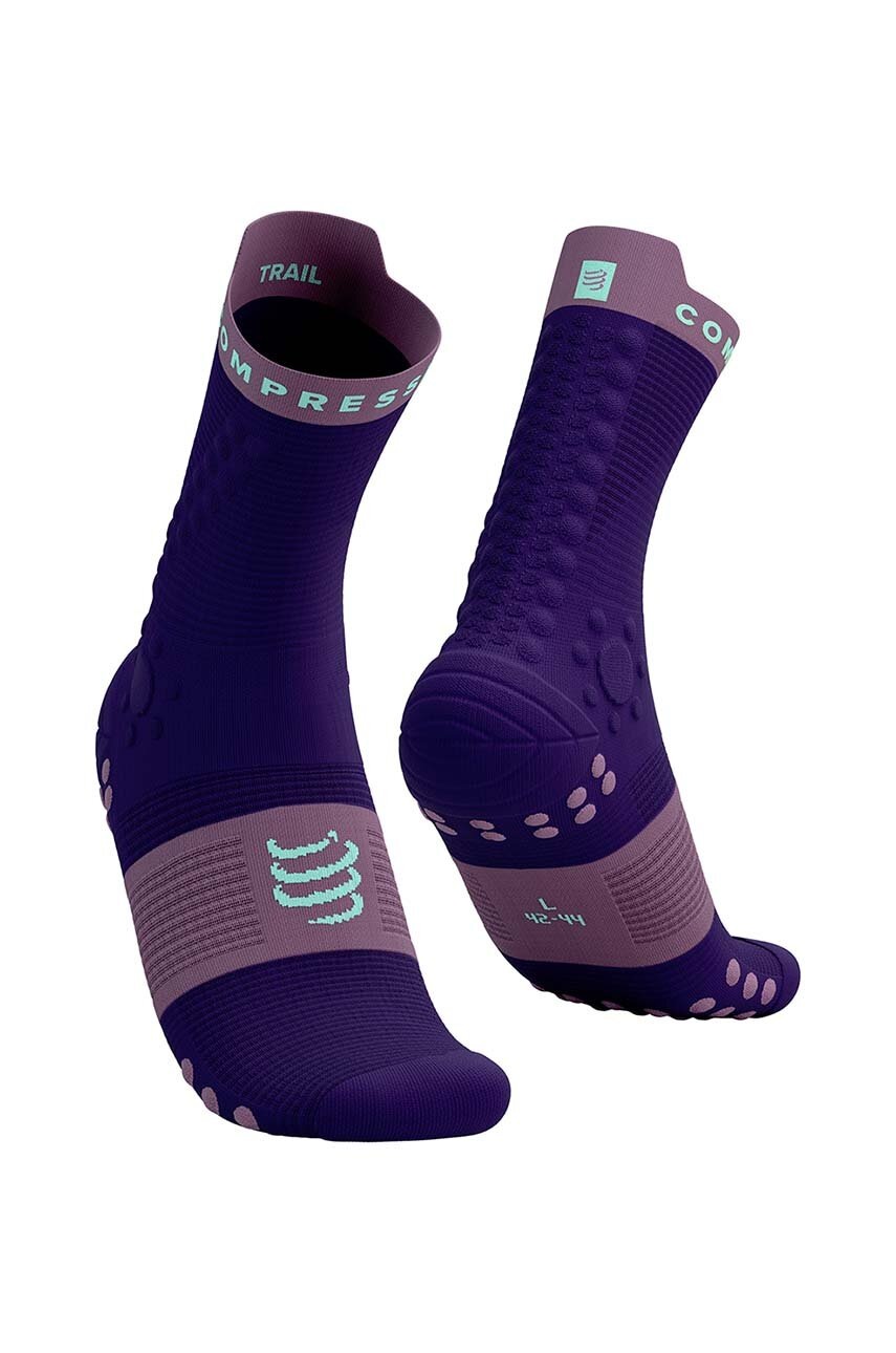 

Чорапи Compressport Pro Racing Socks v4.0 Trail XU00048B, Виолетов