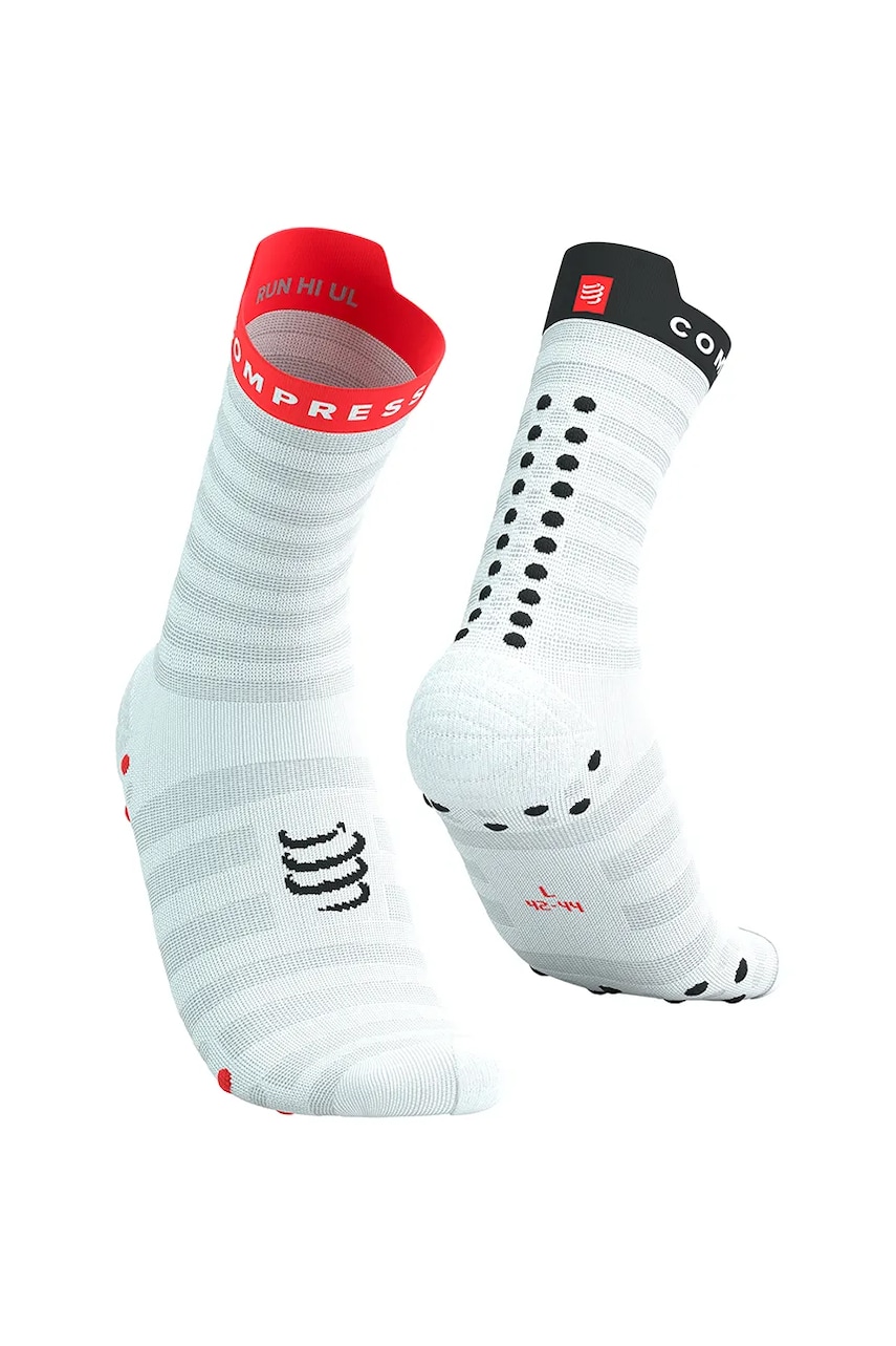 Compressport șosete Pro Racing Socks v4.0 Ultralight Run High - White/Alloy culoarea turcoaz, XU00050B