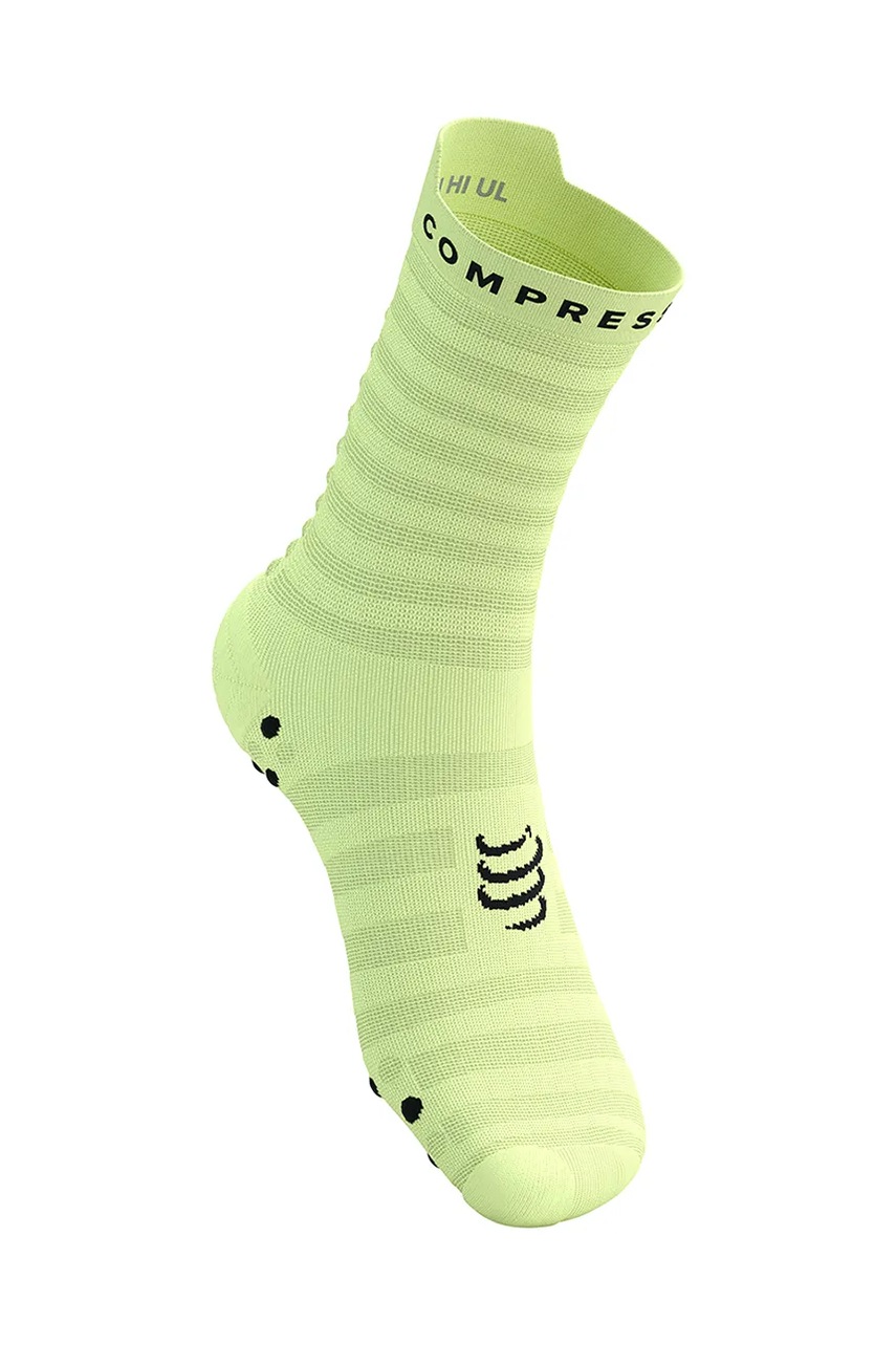 Носки Compressport Pro Racing Socks v4.0 Ultralight Run High - White/Alloy цвет бирюзовый XU00050B