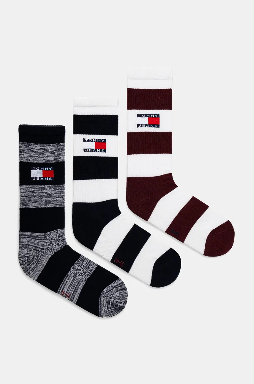 Tommy Jeans sosete 3-pack culoarea albastru marin, 701229896