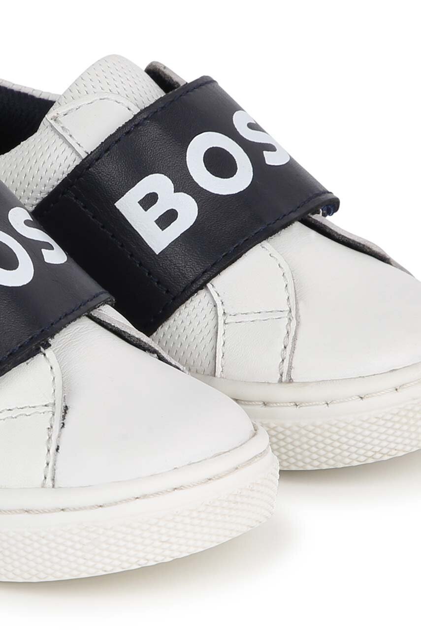 Дитячі шкіряні кросівки BOSS колір білий