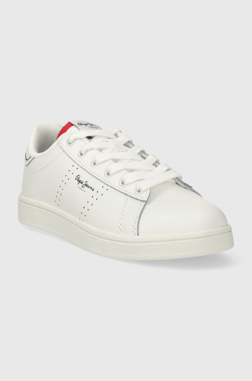 Дитячі шкіряні кросівки Pepe Jeans PLAYER BASIC B колір білий