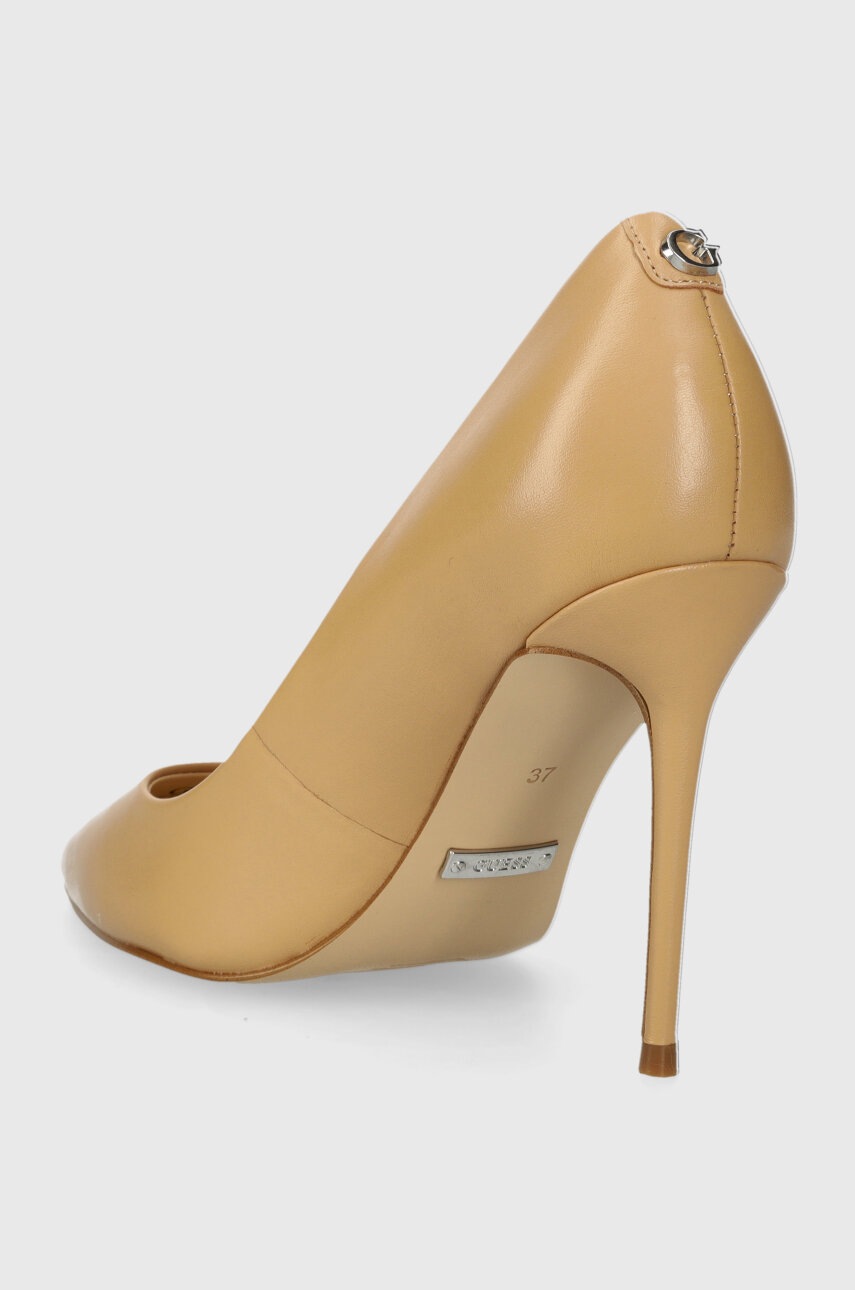 Δερμάτινες γόβες Guess SABALIA6 Ozweego SABALIA6 χρώμα: μπεζ, FLPSB6 LEA8 GY6177 FLPSB6 LEA08 φωτογραφία