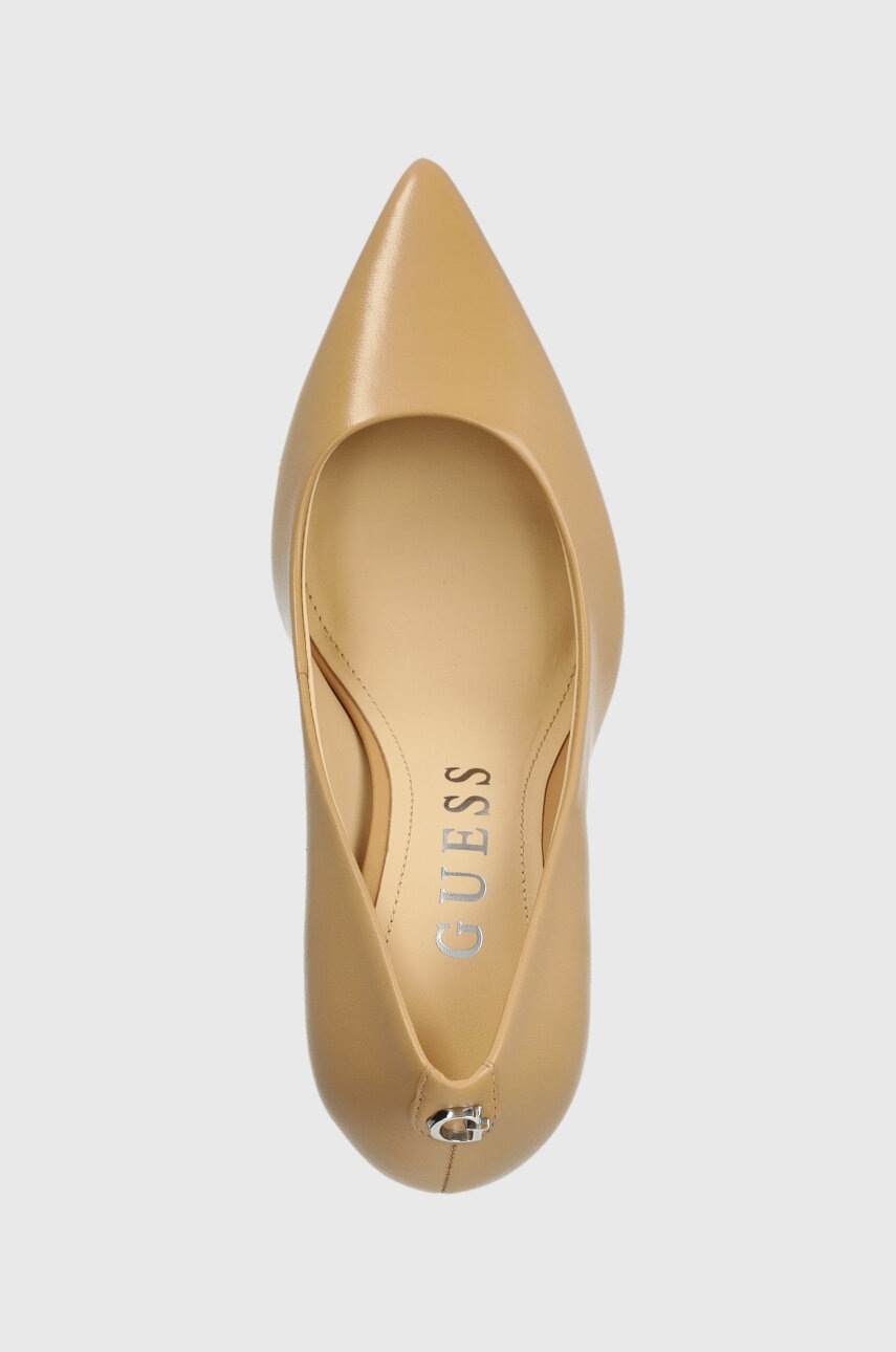 Δερμάτινες γόβες Guess SABALIA6 Ozweego SABALIA6 χρώμα: μπεζ, FLPSB6 LEA8 GY6177 FLPSB6 LEA08 φωτογραφία