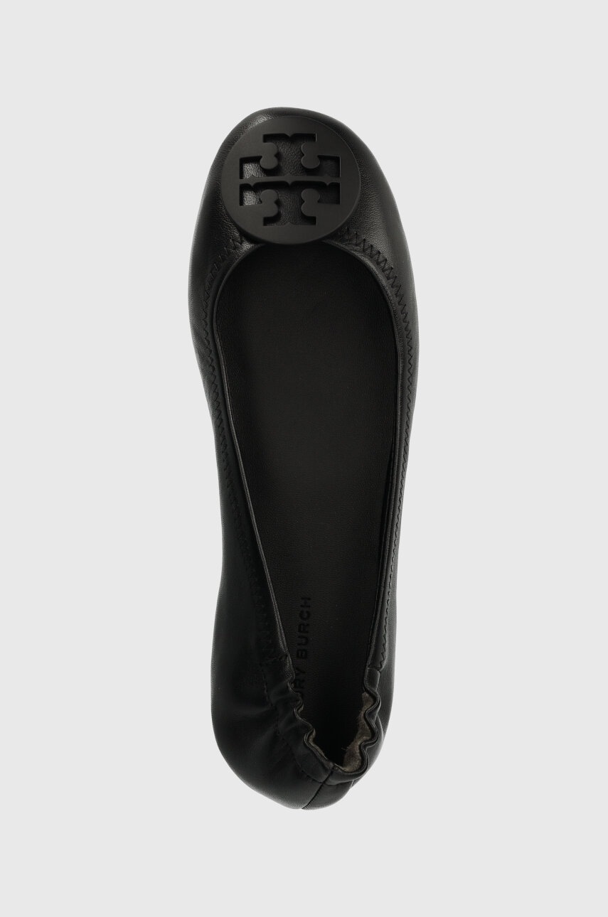 Шкіряні балетки Tory Burch Minnie Travel Ballet колір чорний  49350.006.N 