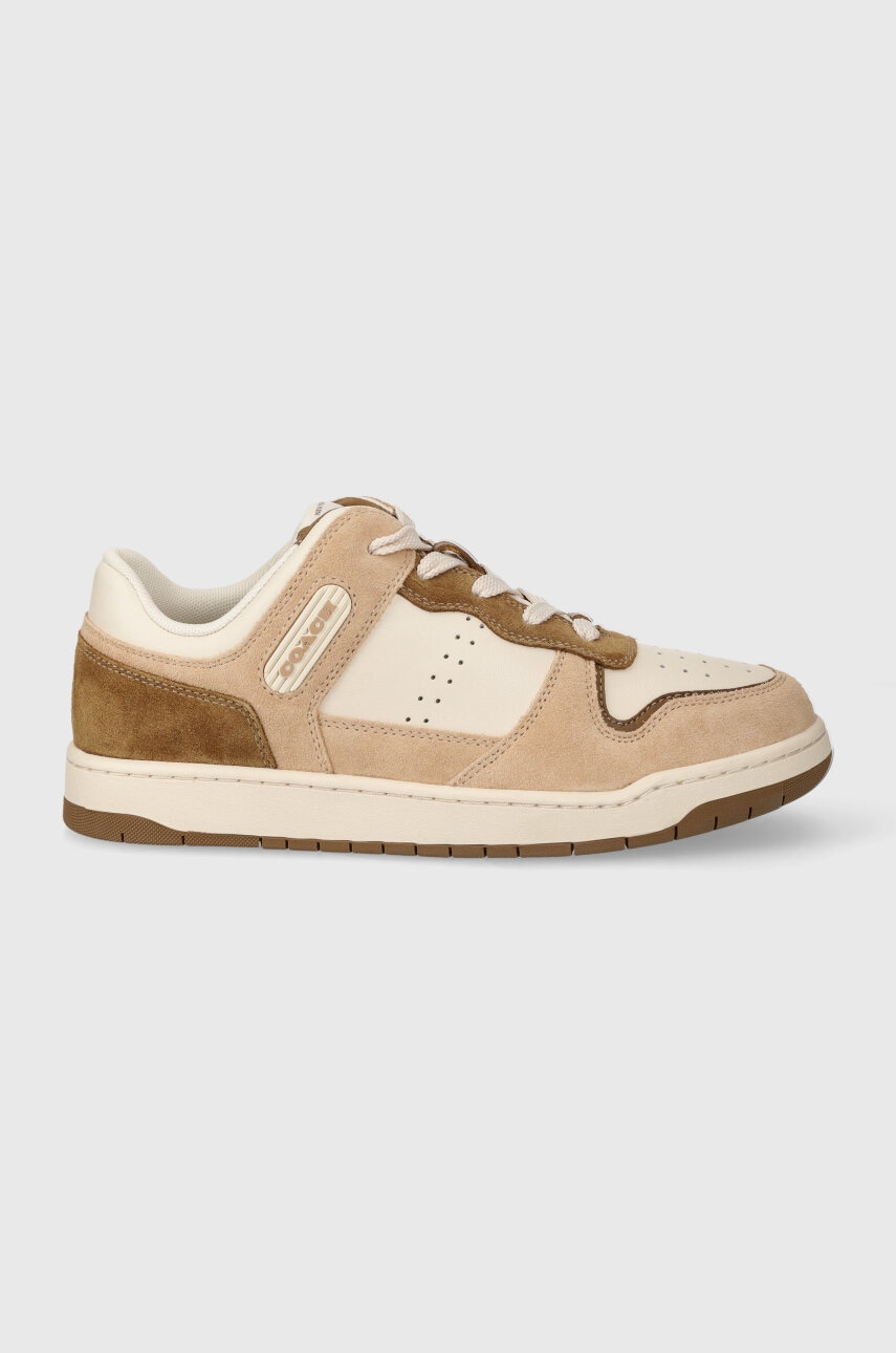 Levně Kožené sneakers boty Coach C201 béžová barva, CR955