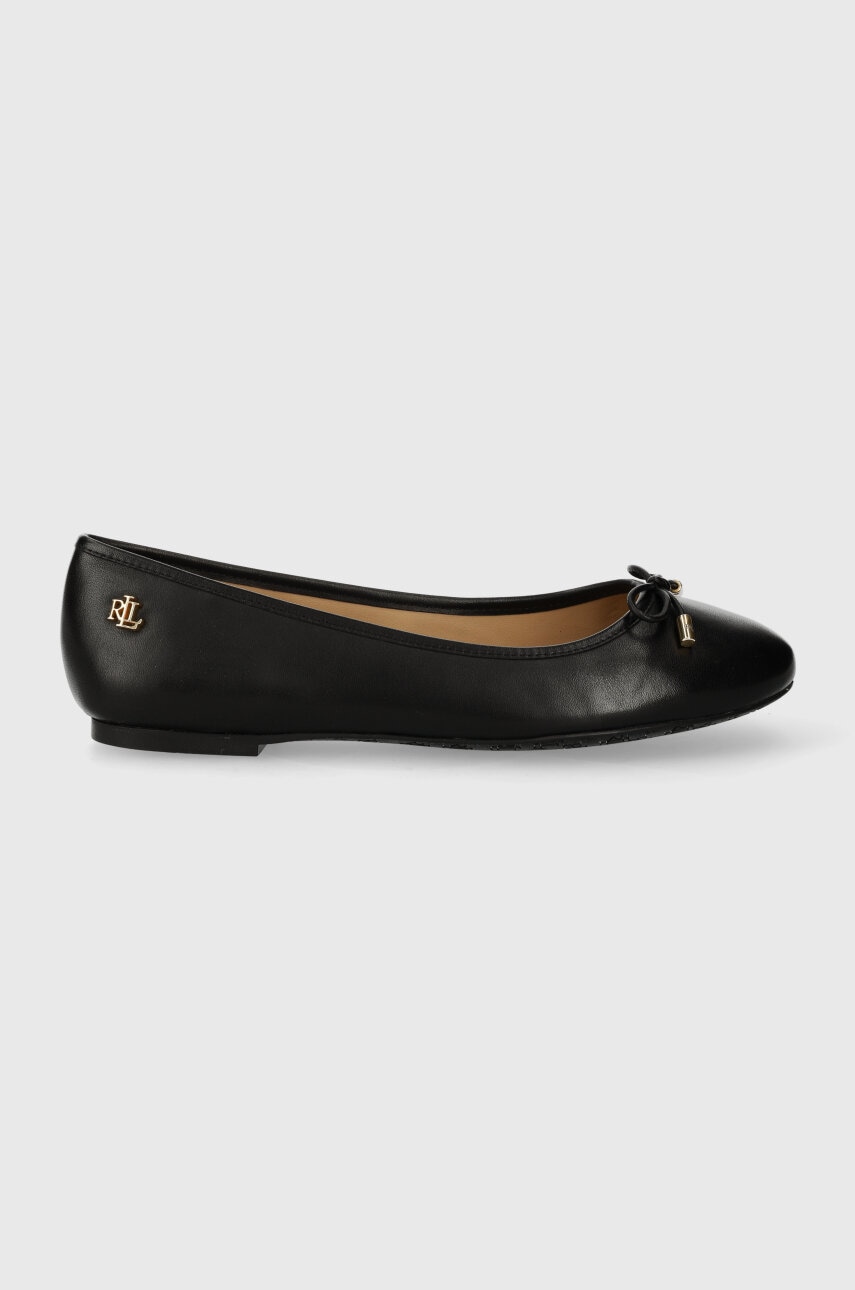 Levně Kožené baleríny Lauren Ralph Lauren Jayna černá barva, 80294100000000000