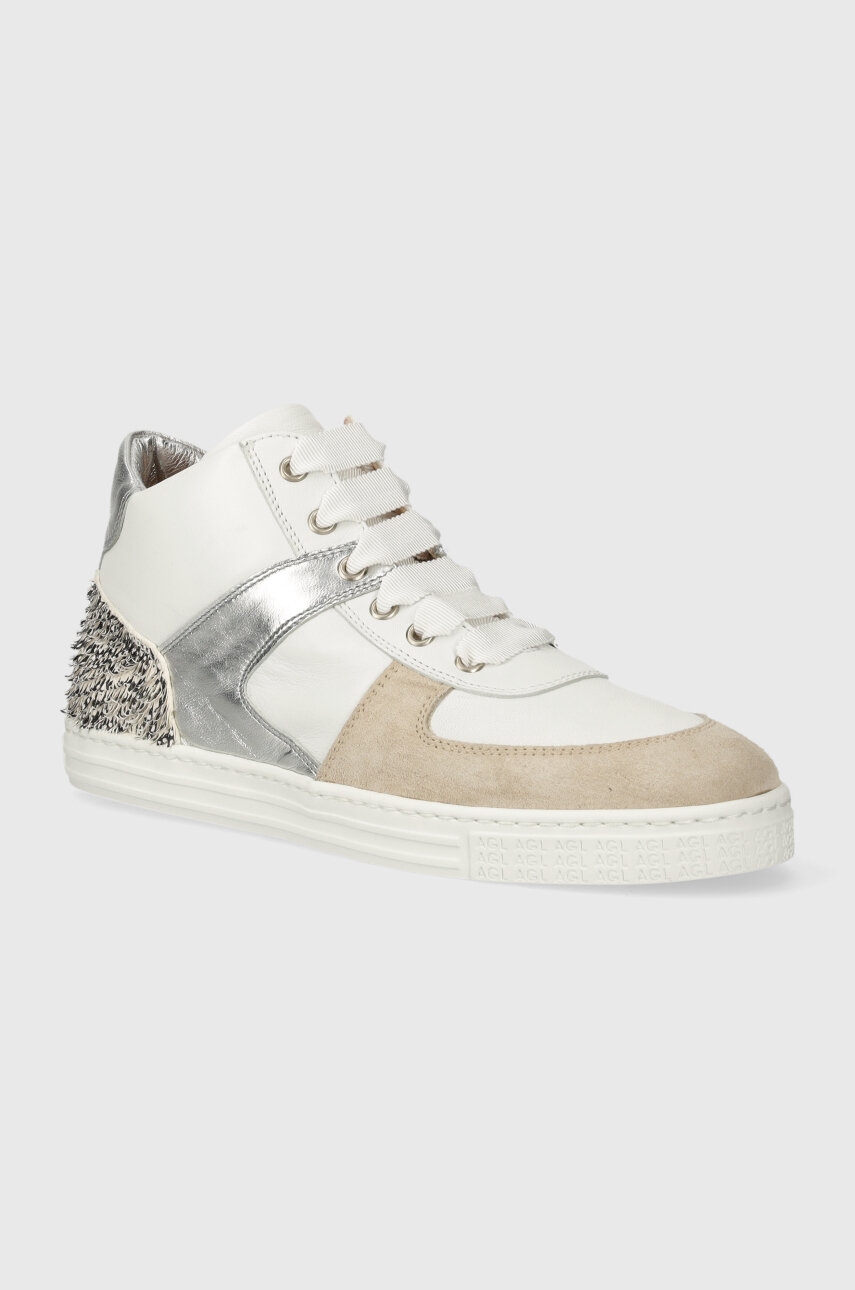 AGL sneakers din piele ILENIA culoarea alb, D936132PGKT096G226