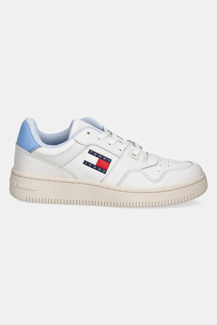 Кожаные кроссовки Tommy Jeans TJW RETRO BASKET ESS цвет белый EN0EN02505 Кожаные кроссовки Tommy Jeans TJW RETRO BASKET ESS цвет белый EN0EN02505