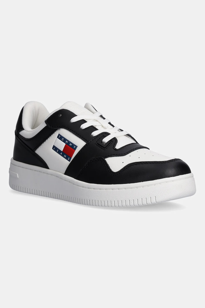 Tommy Jeans sneakers din piele TJW RETRO BASKET ESS culoarea negru, EN0EN02505