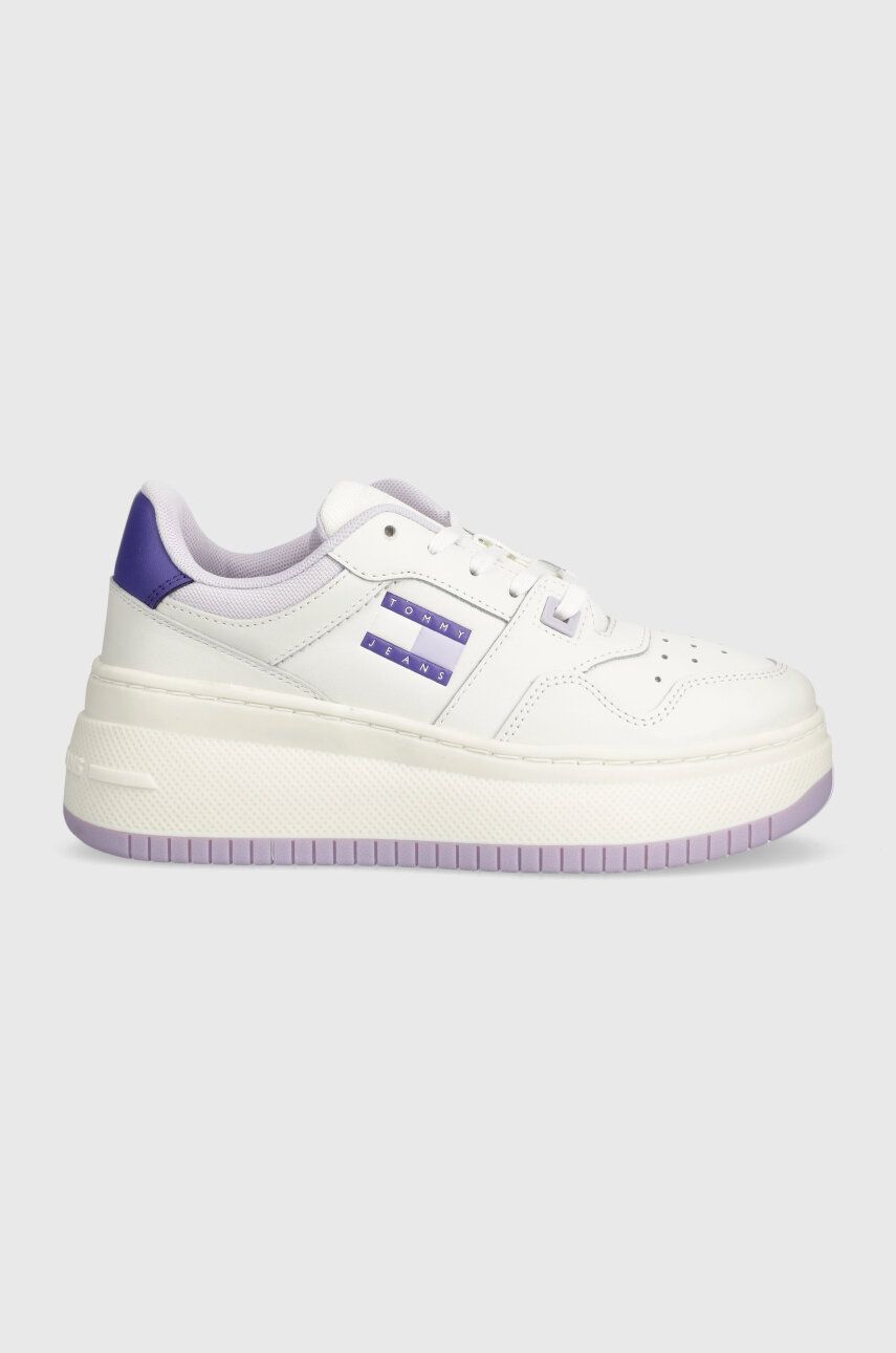 Tommy Jeans sneakers TJW RETRO BASKET FLATFORM ESS culoarea violet, EN0EN02506