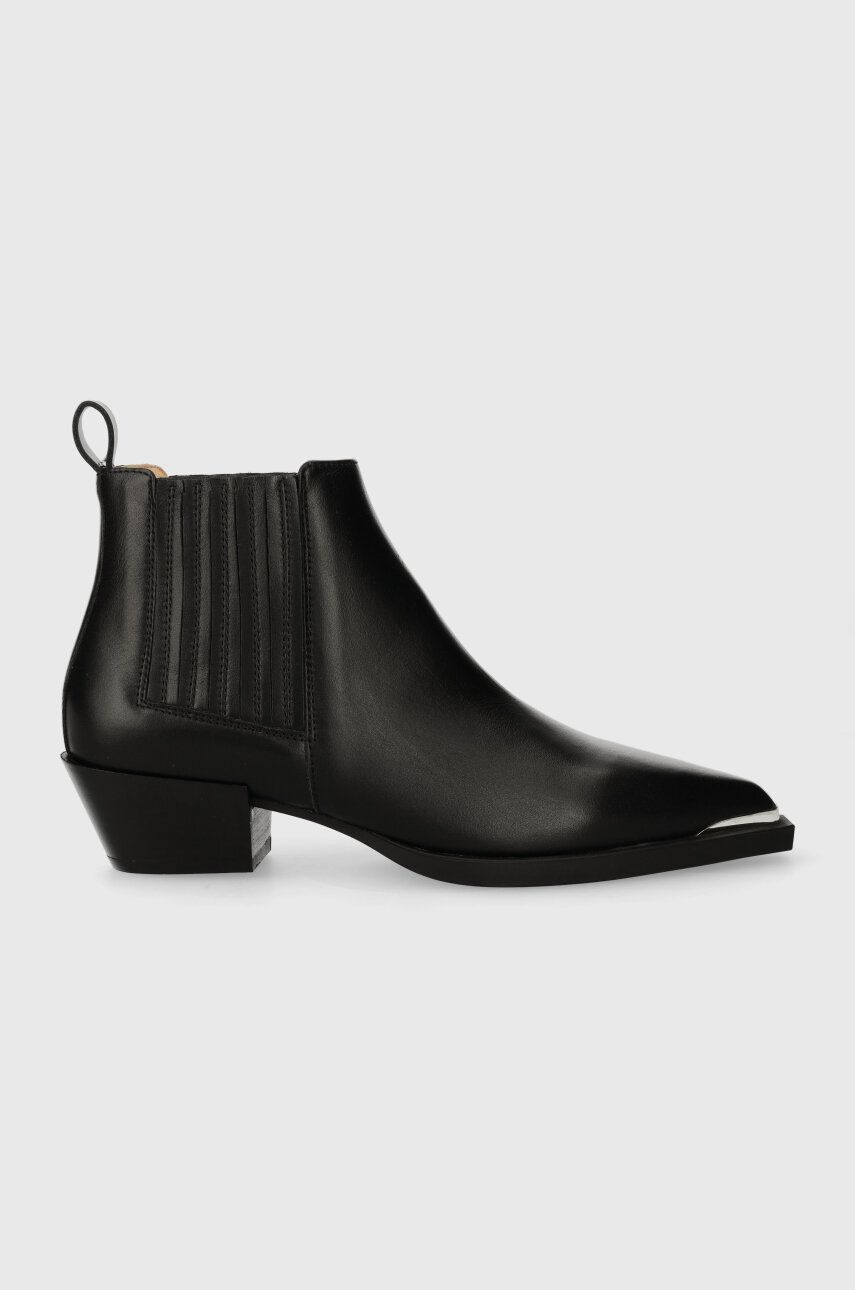 E-shop Kožené kotníkové boty Copenhagen CPH244 vitello dámské, černá barva, na plochém podpatku