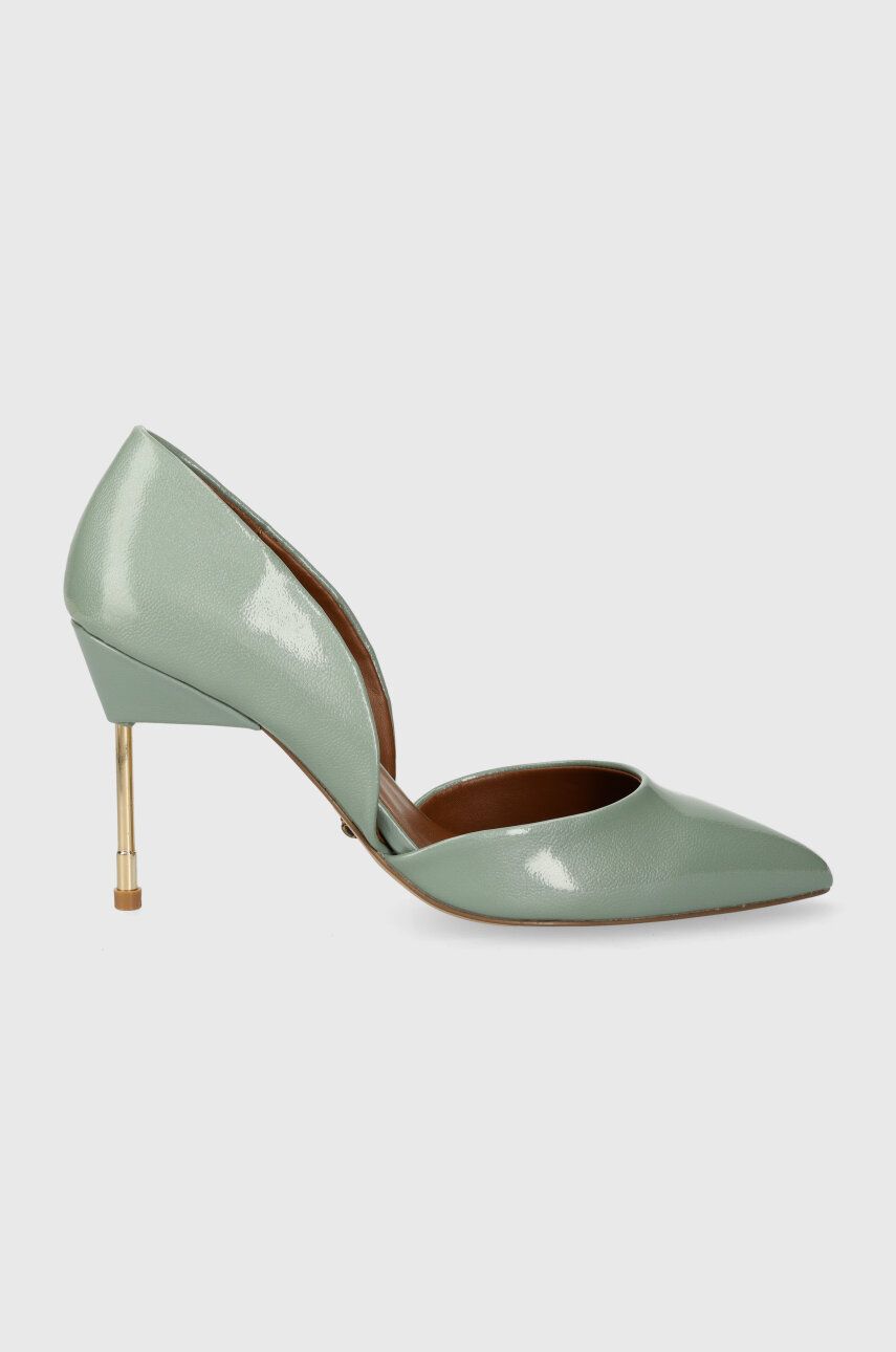 E-shop Kožené lodičky Kurt Geiger London Bond 90 tyrkysová barva, 655983309