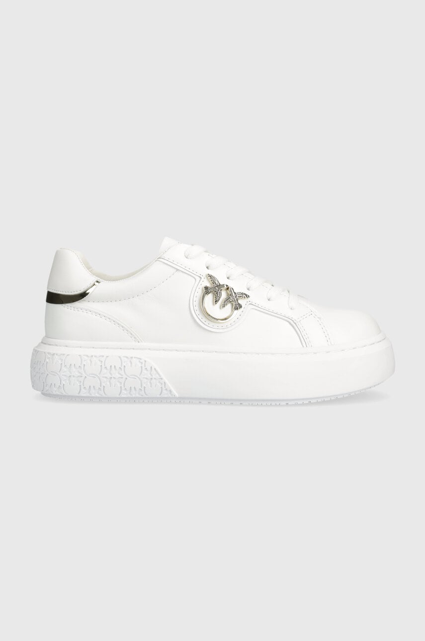 Levně Kožené tenisky Pinko SS0003 P014 ZIA bílá barva, Yoko 01