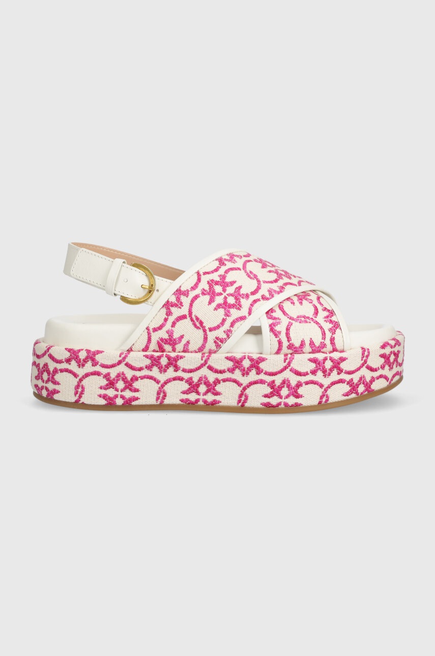 

Сандали Pinko SD0061 T006 N17 в розово с платформа Flores 07, Розов