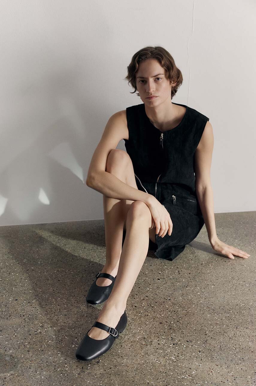 Шкіряні балетки Vagabond Shoemakers JOLIN колір чорний  5608.001.20 