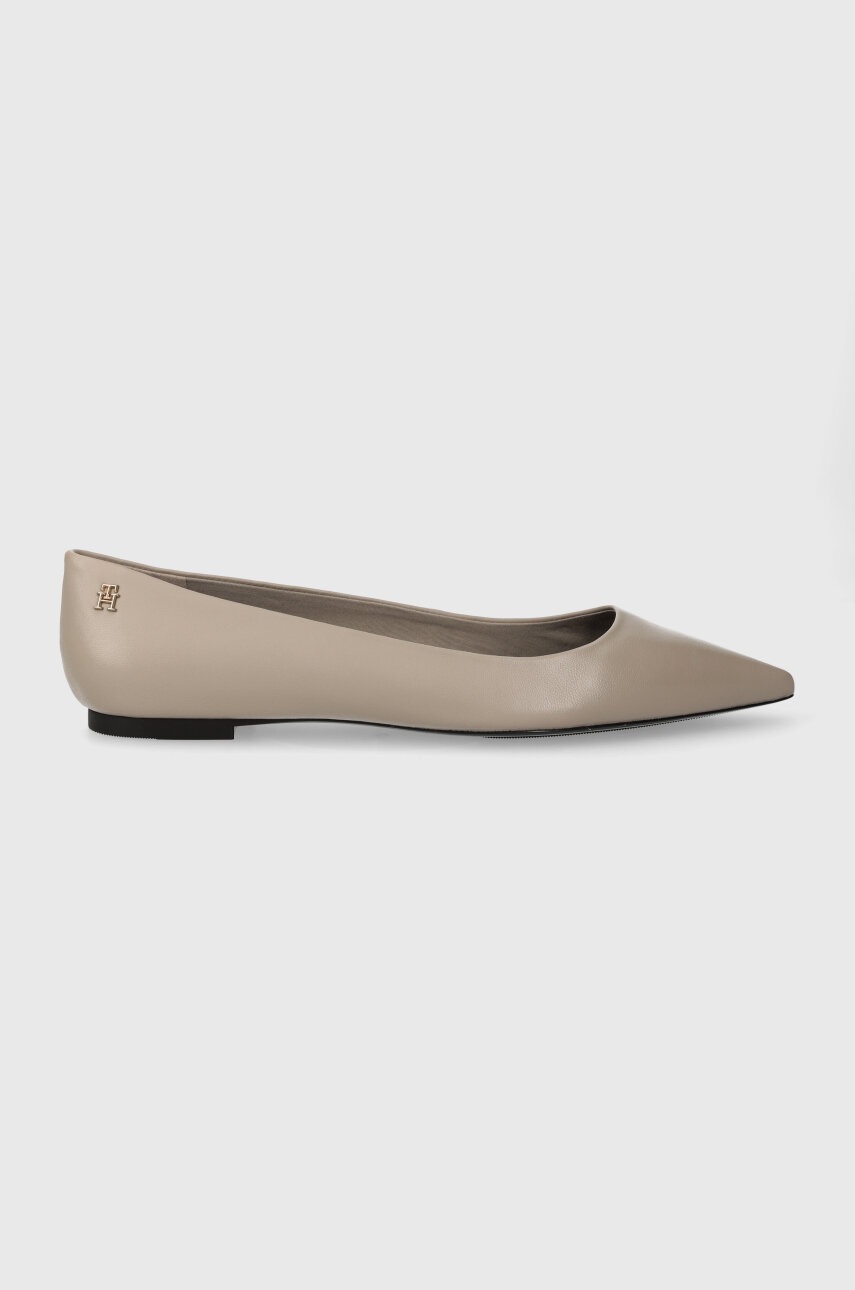 

Кожаные балетки Tommy Hilfiger ESSENTIAL POINTED BALLERINA цвет бежевый FW0FW07863