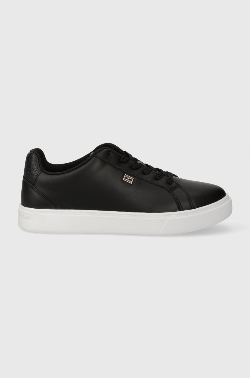 

Кожаные кроссовки Tommy Hilfiger ESSENTIAL COURT SNEAKER цвет чёрный FW0FW07686