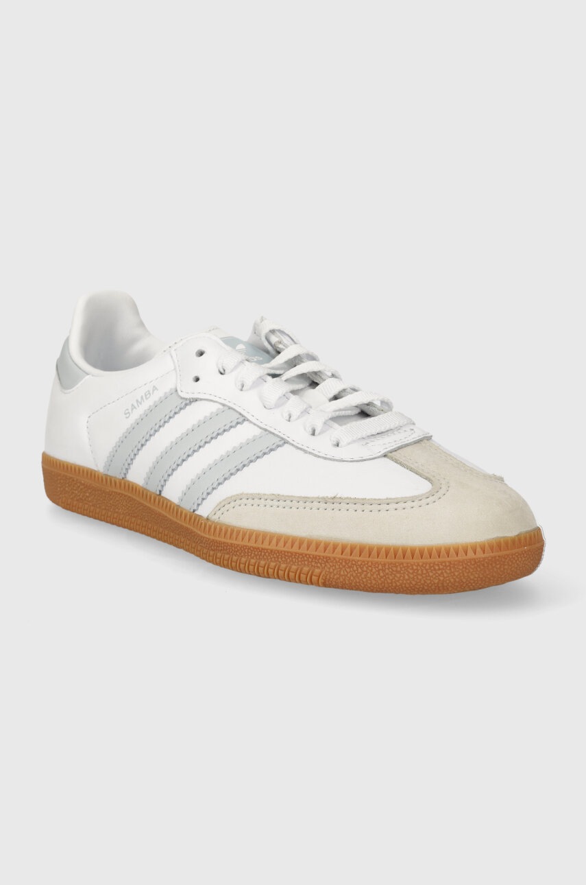Δερμάτινα αθλητικά παπούτσια adidas Originals Samba OG χρώμα: άσπρο, IE0877 φωτογραφία