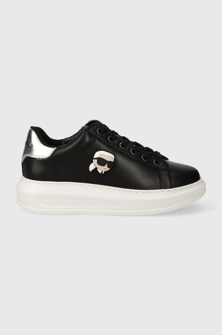 Levně Kožené sneakers boty Karl Lagerfeld KAPRI černá barva, KL62530N