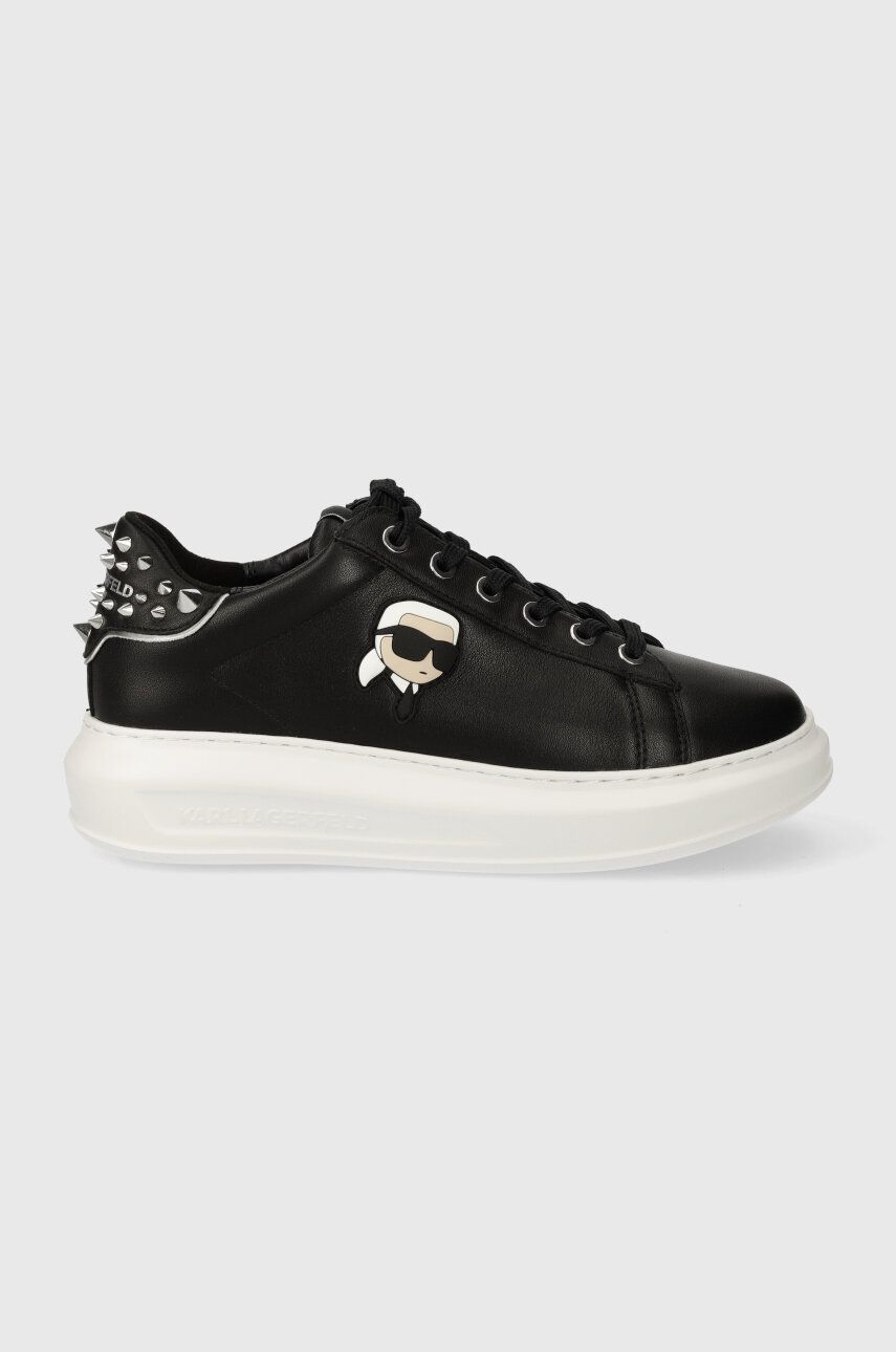 Levně Kožené sneakers boty Karl Lagerfeld KAPRI černá barva, KL62529N