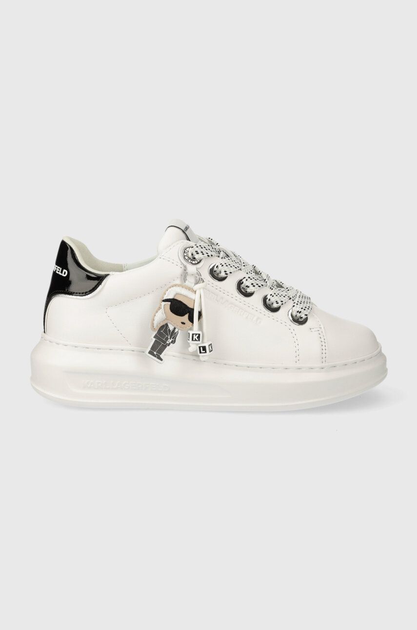 Levně Kožené sneakers boty Karl Lagerfeld KAPRI bílá barva, KL62576N